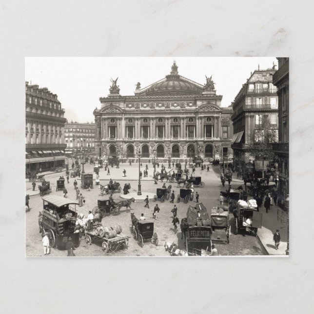 Postal Vista de la Ópera de París, 1890-99 (Anverso)