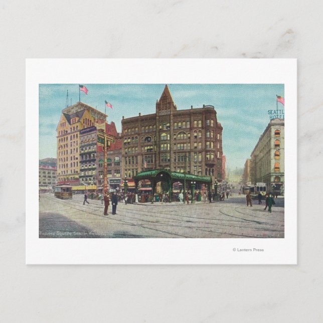 Postal Vista de la pérgola en Plaza del Pionero (Anverso)