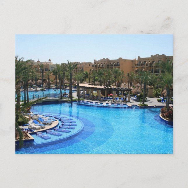 Postal Vista de la piscina de Cabo San Lucas México (Anverso)