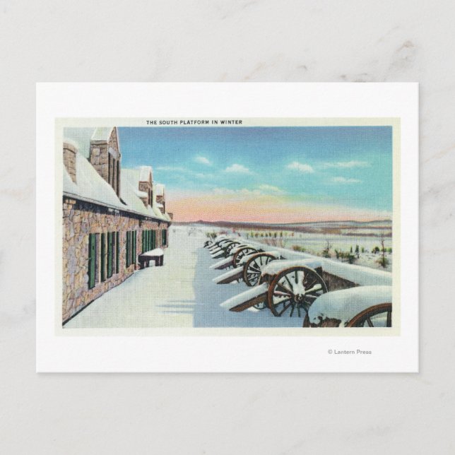 Postal Vista de la plataforma sur en invierno (Anverso)