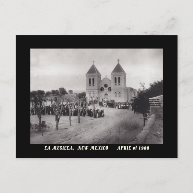 POSTAL VISTA DE LA PLAZA DE 1908, LA MESILLA, NUEVA TARJE (Anverso)