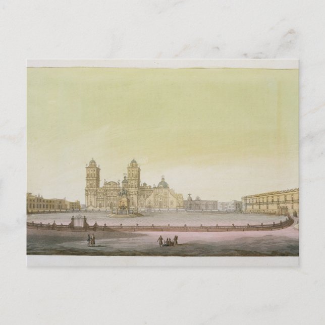 Postal Vista de la plaza principal de la Ciudad de México (Anverso)
