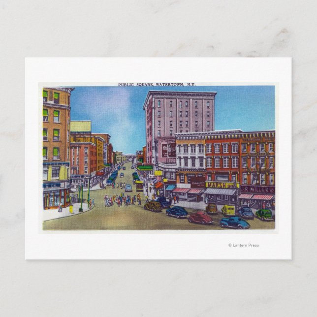 Postal Vista de la Plaza Pública (Anverso)