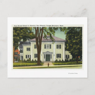 Postal Vista de la primera escuela normal en Estados Unid