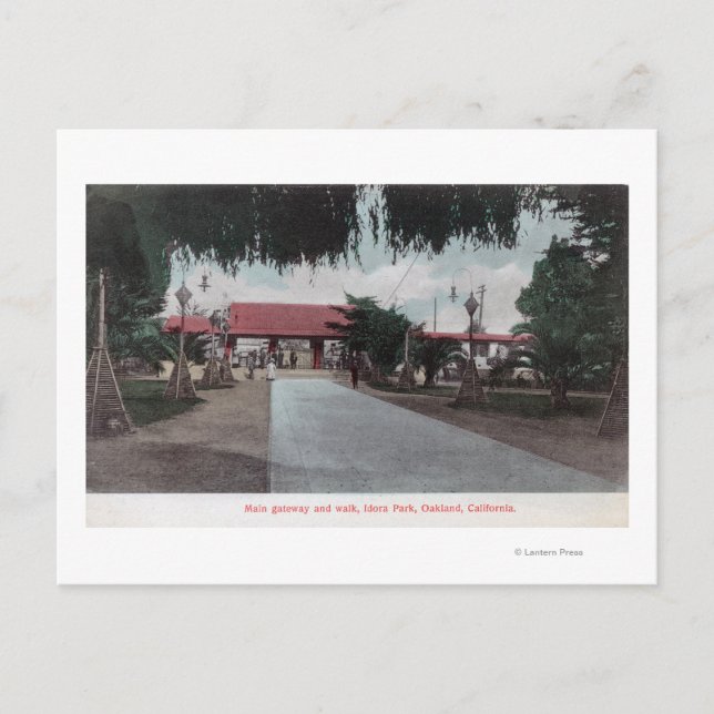 Postal Vista de la principal puerta de enlace a Idora Par (Anverso)