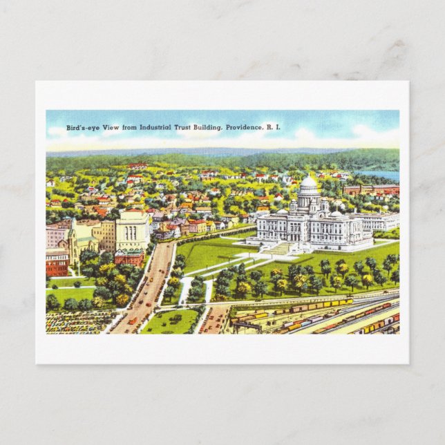 Postal Vista de la Providencia, Rhode Island, (Anverso)