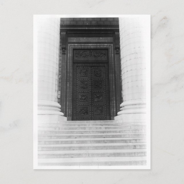 Postal Vista de la puerta de La Madeleine (Anverso)