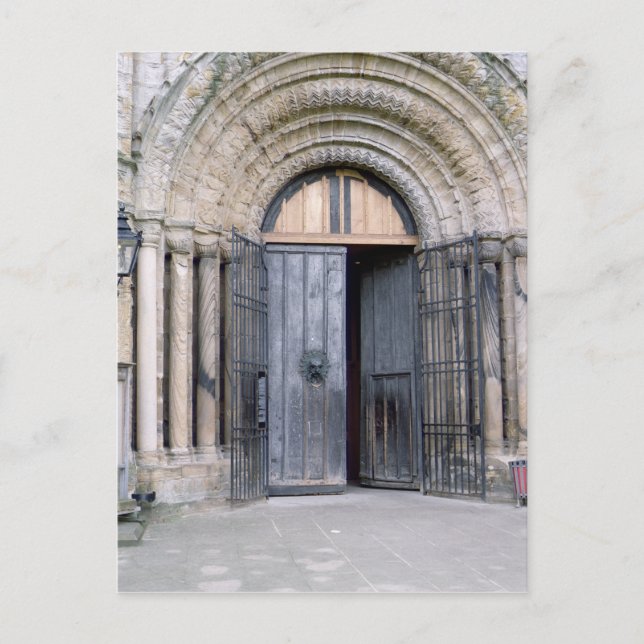 Postal Vista de la Puerta Norte de la Catedral de Durham (Anverso)