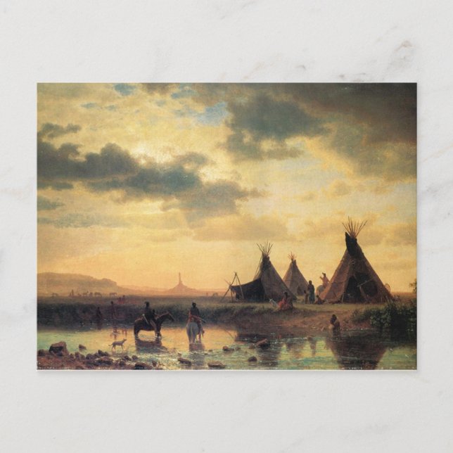 Postal Vista de la roca de la chimenea por Albert Biersta (Anverso)