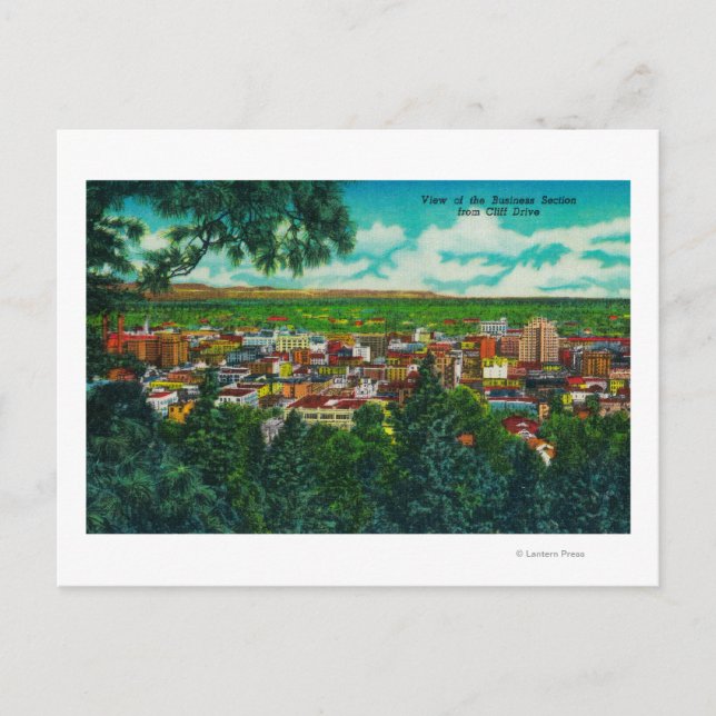 Postal Vista de la sección de negocios desde la unidad Cl (Anverso)