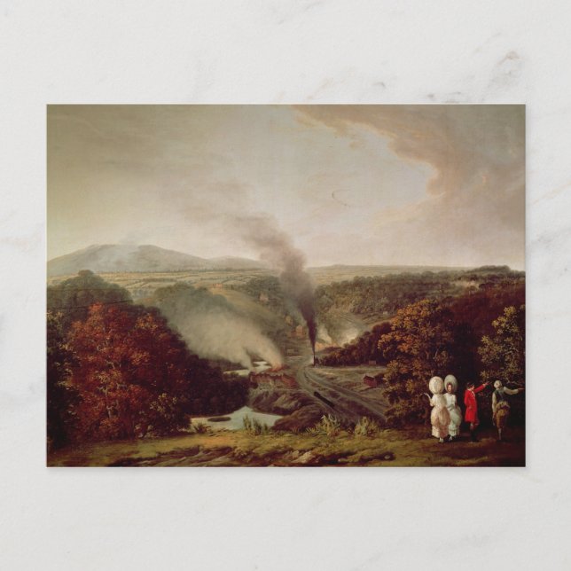 Postal Vista de la tarde de Coalbrookdale, 1777 (Anverso)