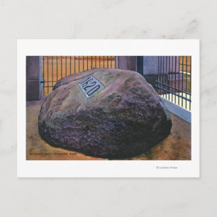 Postal Vista de la verdadera roca de la Plymouth