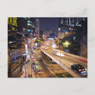 Postal Vista de las calles de Hong Kong