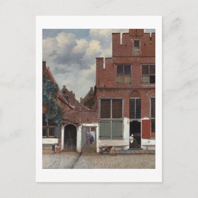 Postal Vista de las casas en Delft The Little Street (Anverso)