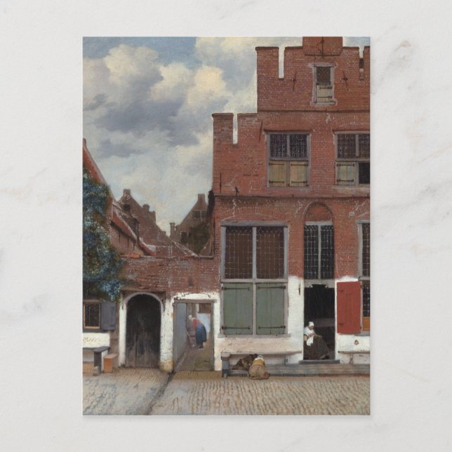 Postal Vista de las casas en Delft The Little Street (Anverso)