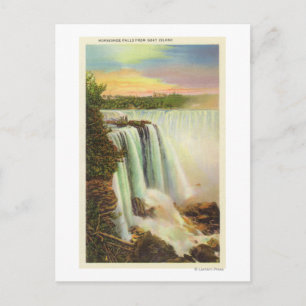 Postal Vista de las cataratas de Horseshoe desde la isla