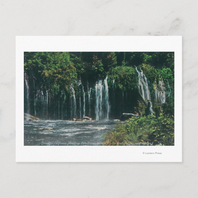 Postal Vista de las cataratas de MossbraeShasta Springs,  (Anverso)