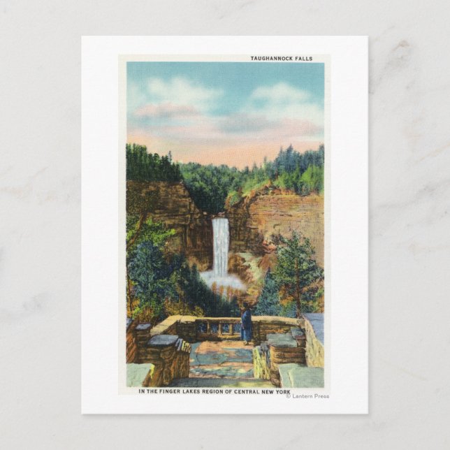 Postal Vista de las cataratas de Taughannock # 2 (Anverso)