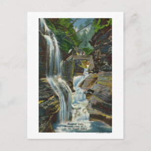 Postal Vista de las Cataratas del Arcoiris y el puente