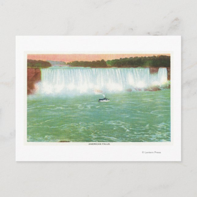 Postal Vista de las cataratas estadounidenses (Anverso)