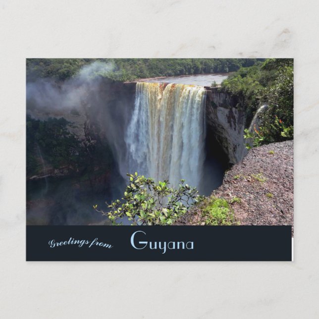 Postal Vista de las cataratas Kaieteur en Guyana (Anverso)