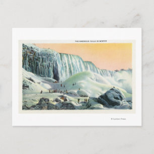 Postal Vista de las cataratas norteamericanas en invierno