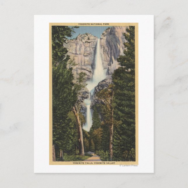 Postal Vista de las Cataratas Yosemite y el Valle (Anverso)