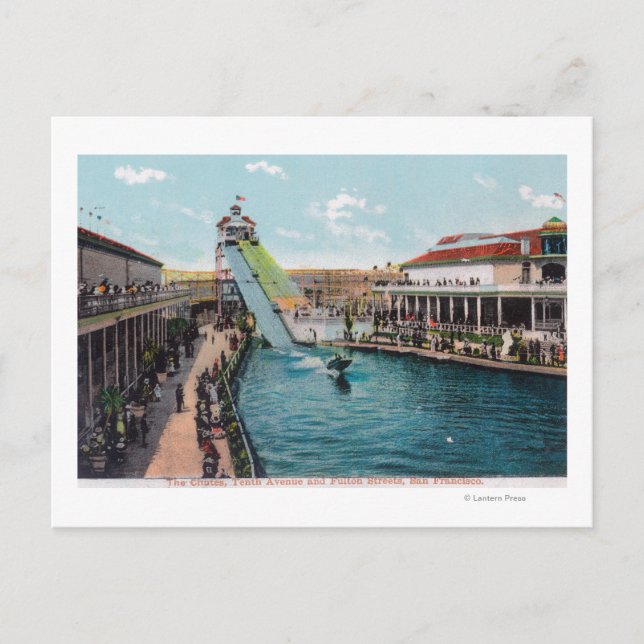 Postal Vista de las Chutes en la Avenida 10 y la calle Fu (Anverso)