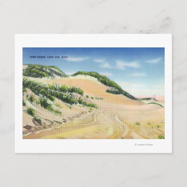 Postal Vista de las dunas de arena de Cape Cod (Anverso)