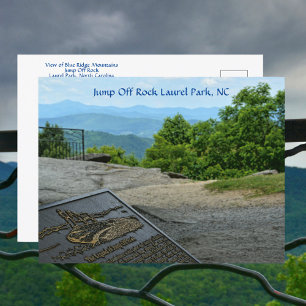 Postal Vista de las Montañas Blue Ridge Jump Off Rock NC