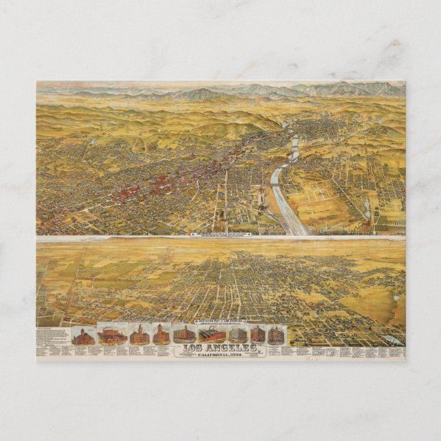 Postal Vista De Los Ángeles, 1894 (Anverso)