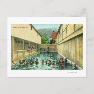 Postal Vista de los bañistas en los baños