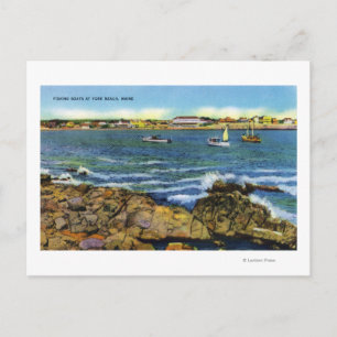 Postal Vista de los barcos pesqueros desde la playa de Yo