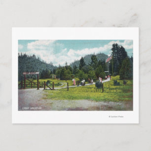 Postal Vista de los clientes en un paseo por el jardín