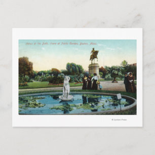 Postal Vista de los jardines públicos de Boston sobre Ven