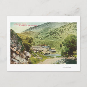 Postal Vista de los manantiales de azufre caliente en la