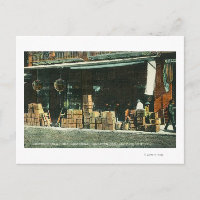 Postal Vista de los nuevos inmigrantes chinos en la vered (Anverso)