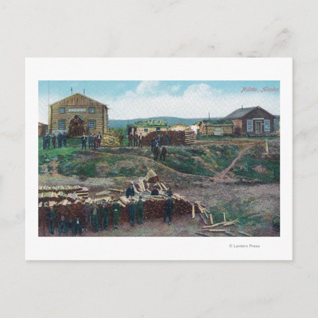 Postal Vista de los pueblos alrededor de Cut WoodNulato,  (Anverso)