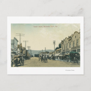 Postal Vista de los transportes por caballos en la calle 