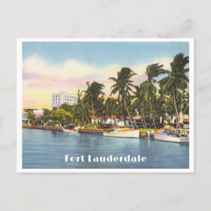 Postal Vista de los Vintage de Fort Lauderdale Florida de