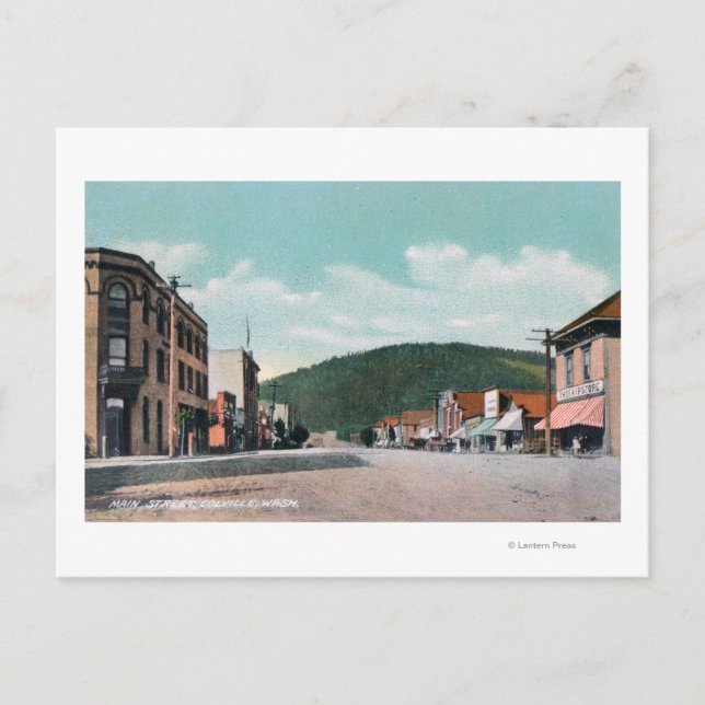 Postal Vista de Main StreetColville, WA (Anverso)