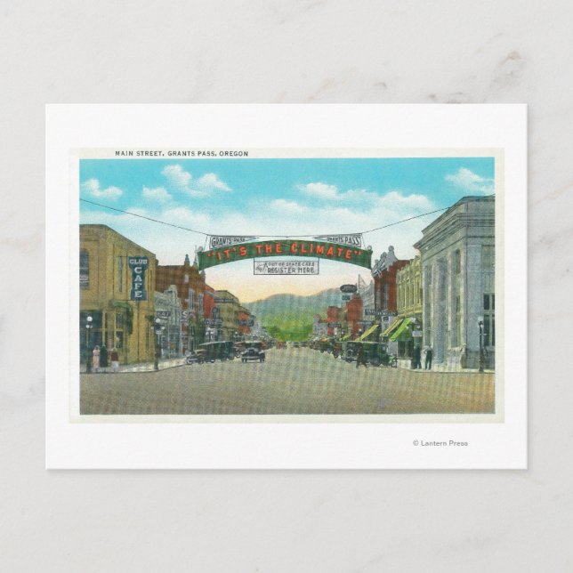 Postal Vista de Main StreetGrants Pass, OR (Anverso)