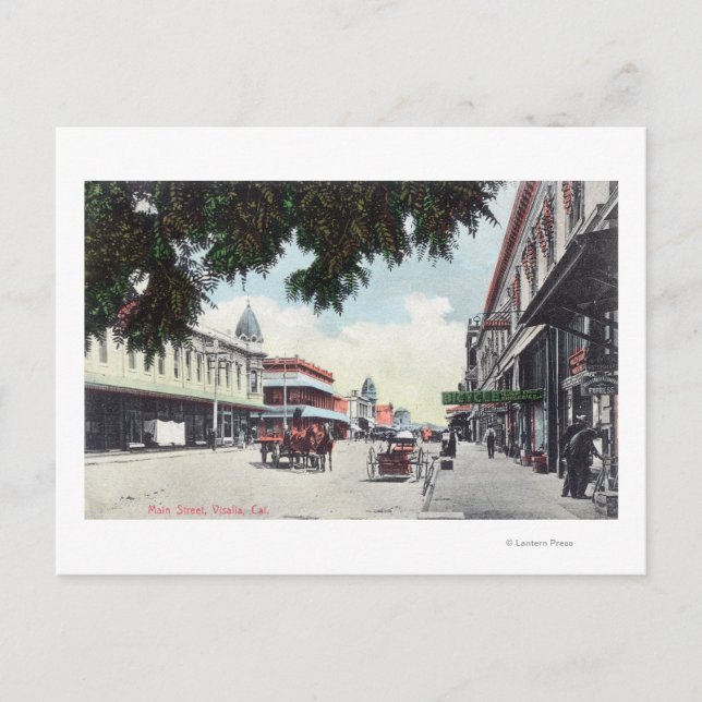Postal Vista de Main StreetVisalia, CA (Anverso)