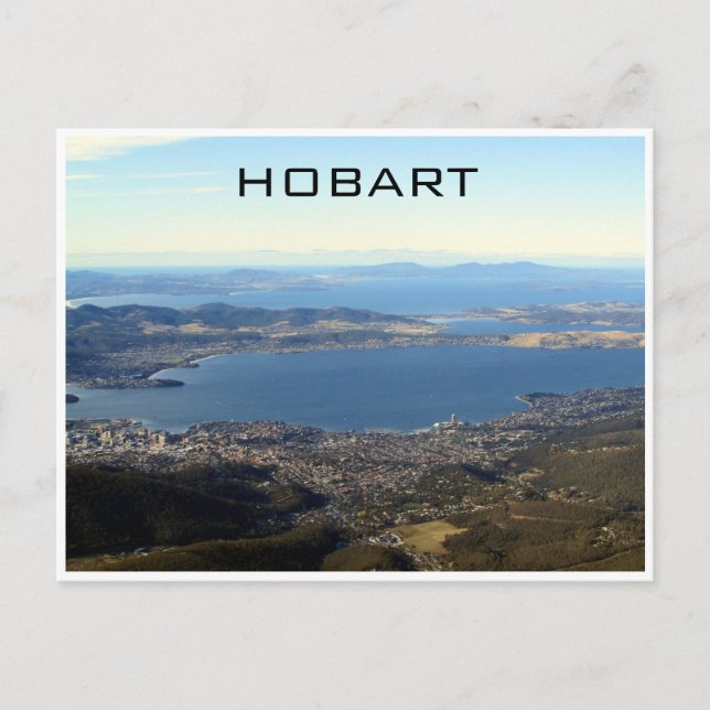 Postal vista de montaña de hobart (Anverso)