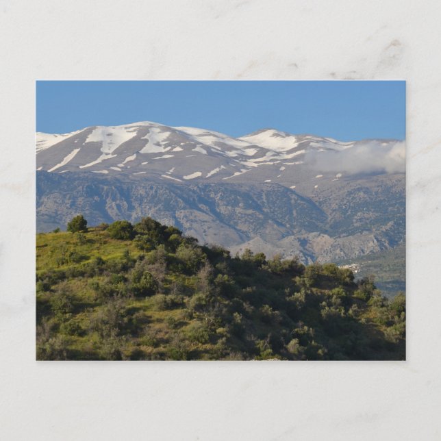 Postal Vista de montaña de primavera (Anverso)