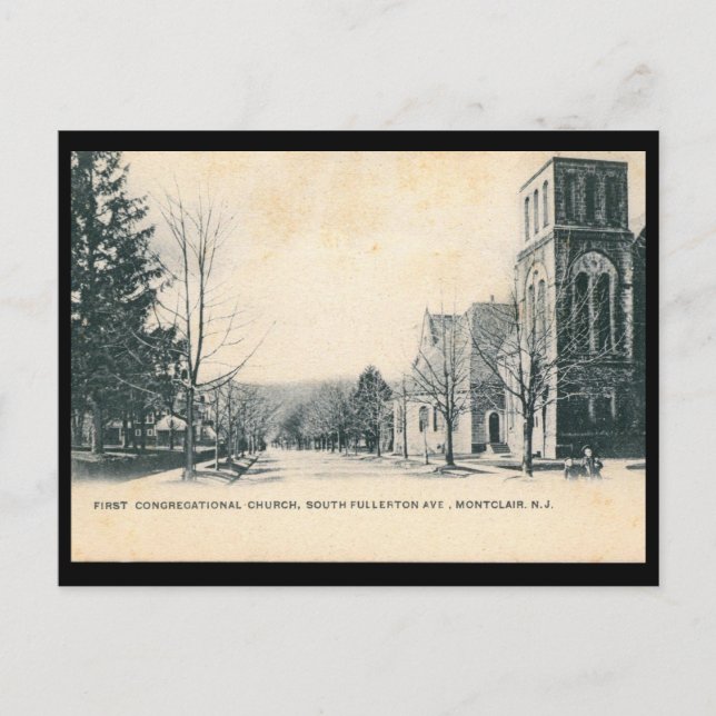 Postal Vista de Montclair, NJ 1906 Vintage (Anverso)