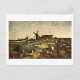 Postal Vista de Montmartre & Windmills Van Gogh Bella Art