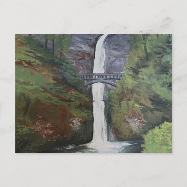 Postal Vista de Multnomah Falls (Anverso)