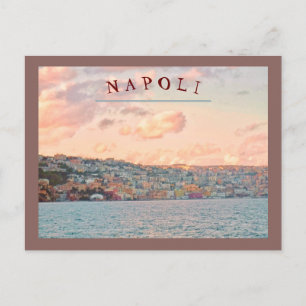 POSTAL VISTA DE NÁPOLES/ITALIA ATARDECER DESDE EL MAR