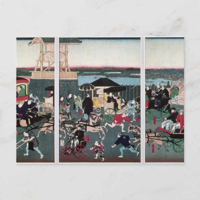 Postal Vista de Nihonbashi en Tokio, c.1870 (Anverso)
